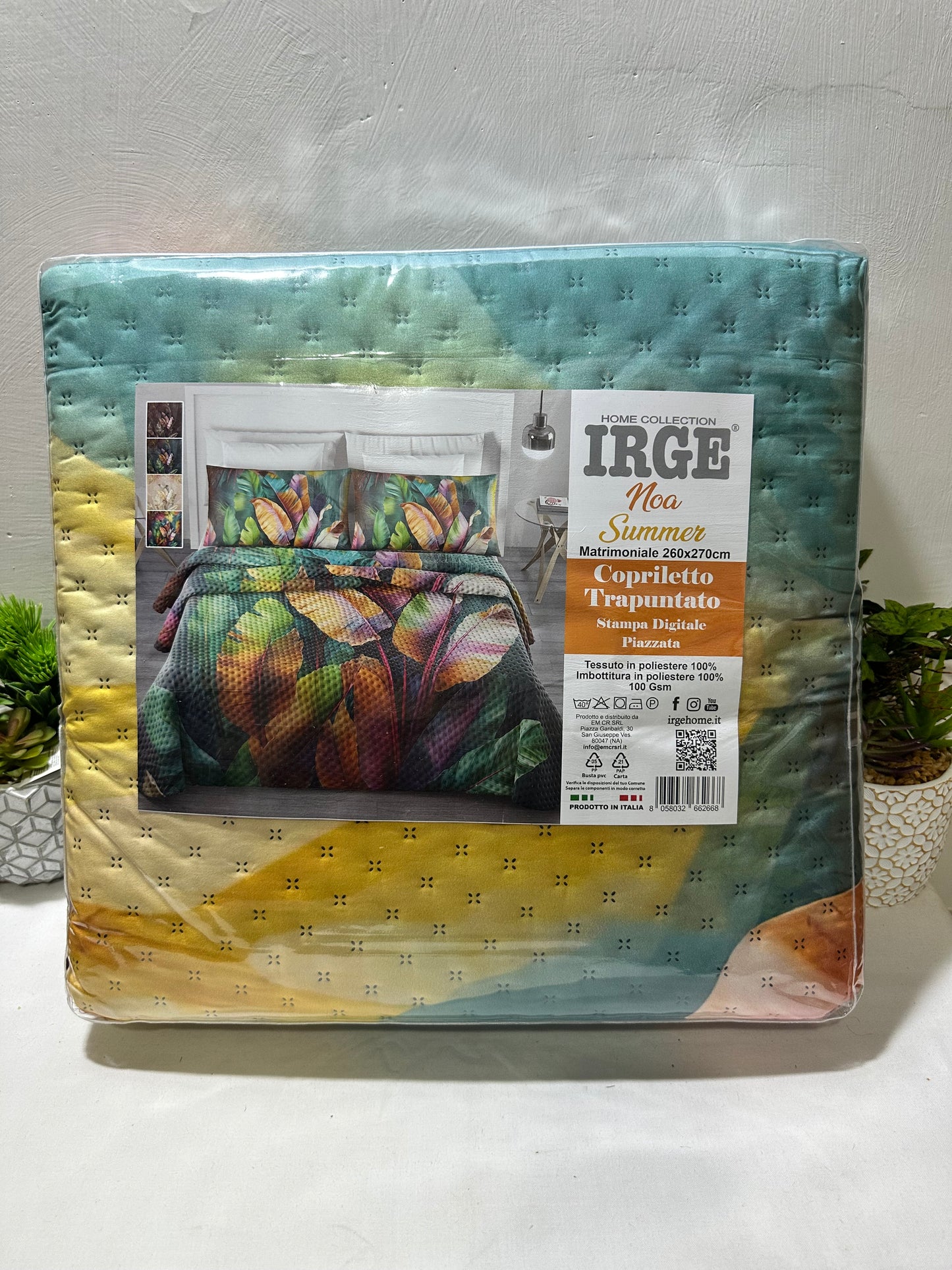 Copriletto Trapuntato Matrimoniale IRGE “Noa Summer” – 260x270 cm