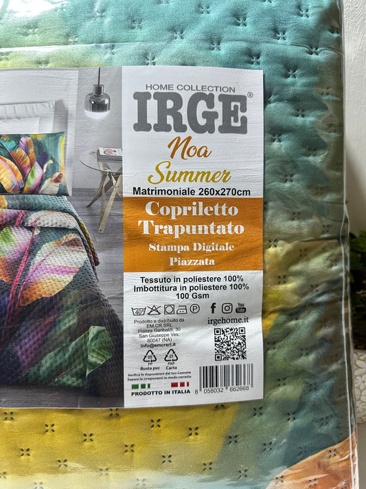 Copriletto Trapuntato Matrimoniale IRGE “Noa Summer” – 260x270 cm