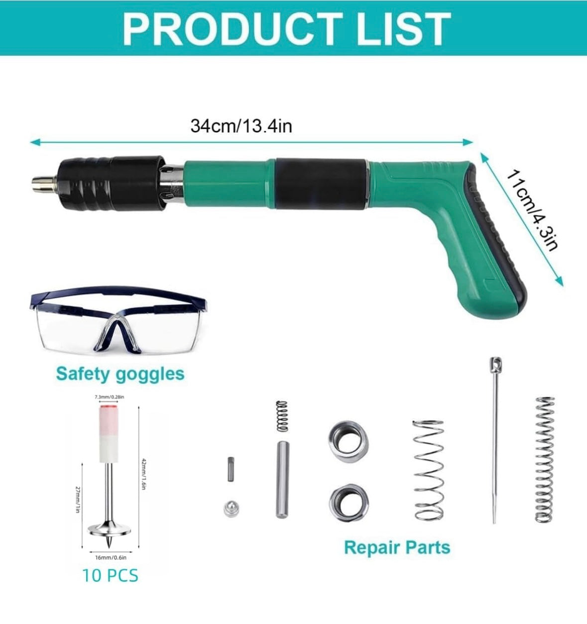 Kit Pistola Sparachiodi Manuale per Cemento e Metallo – Mini-Holder