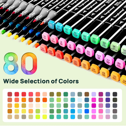 Pennarelli Touch Mark – Set da 80 Colori a Doppia Punta