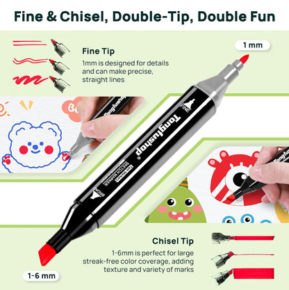 Pennarelli Touch Mark – Set da 80 Colori a Doppia Punta