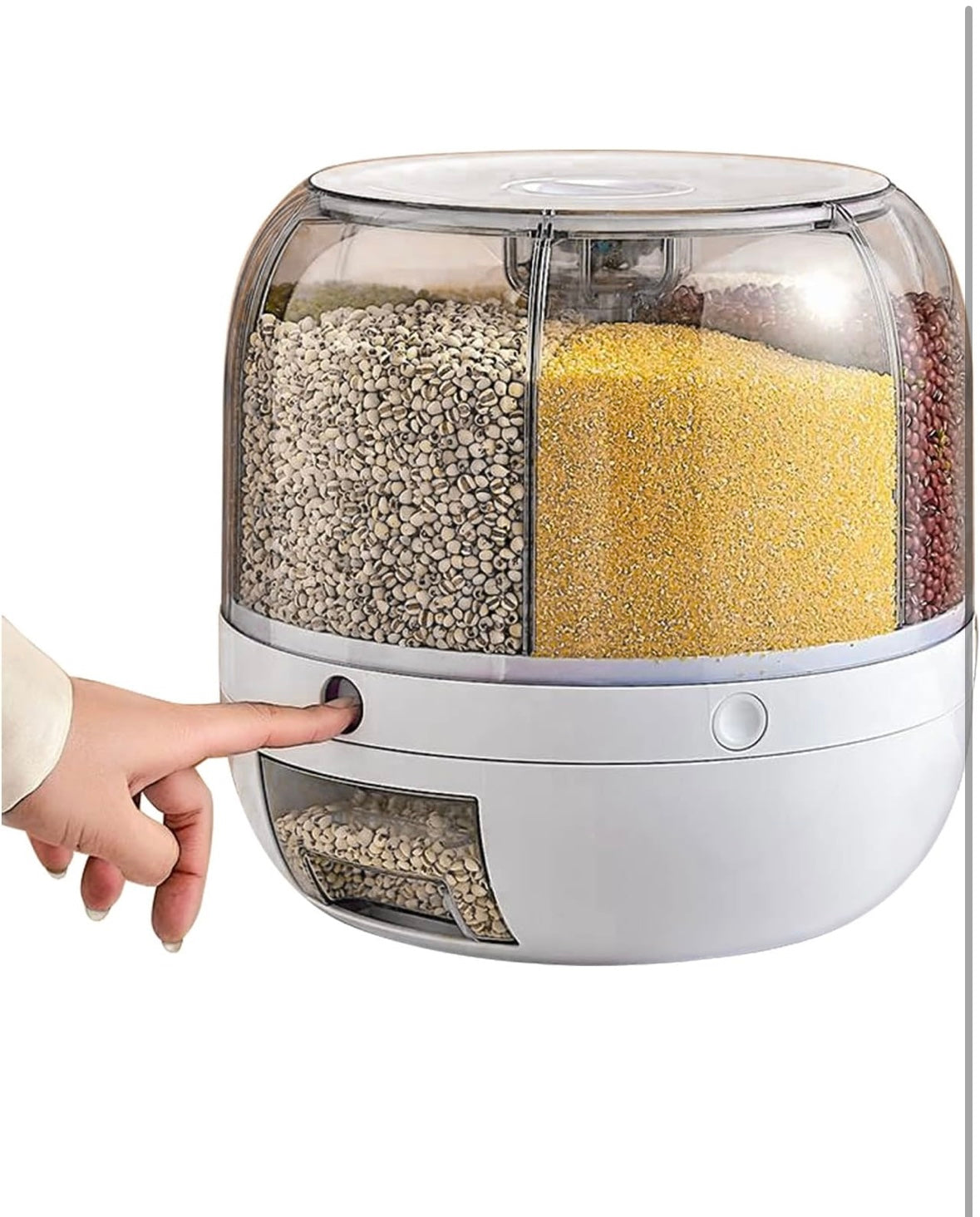 Dispenser Rotante per Cereali e Legumi - 6 Scomparti Ermetici