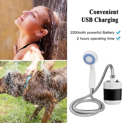 Doccia Portatile Ricaricabile 5V – Ideale per Campeggio, Spiaggia, Animali e Outdoor