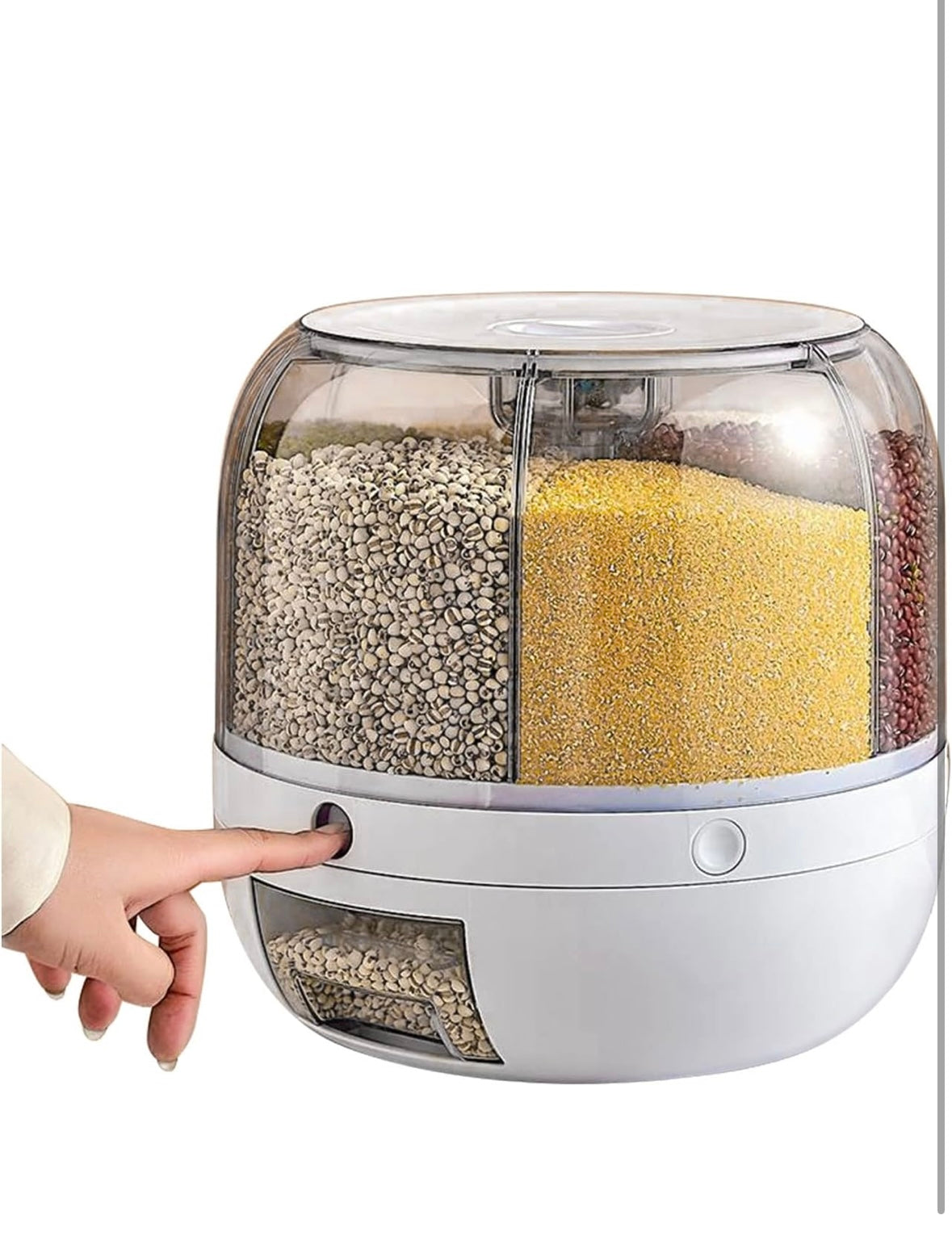 Dispenser Rotante per Cereali e Legumi - 6 Scomparti Ermetici