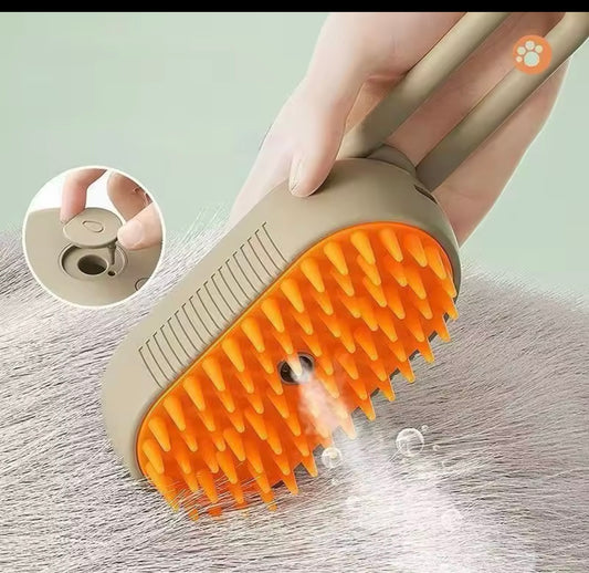 Set 2 pezzi Spazzola Spray Massaggiante per Animali Domestici – Cura e Pulizia in un Solo Gesto! - Milleidee