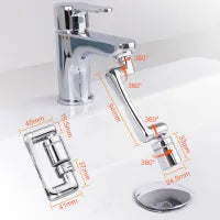“Adattatore per Rubinetto 1440° Rotante – Estensibile e Multiangolo per Lavandini e Bagni”